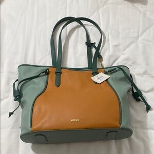 Fossil Women's Green Charli Tote Bag